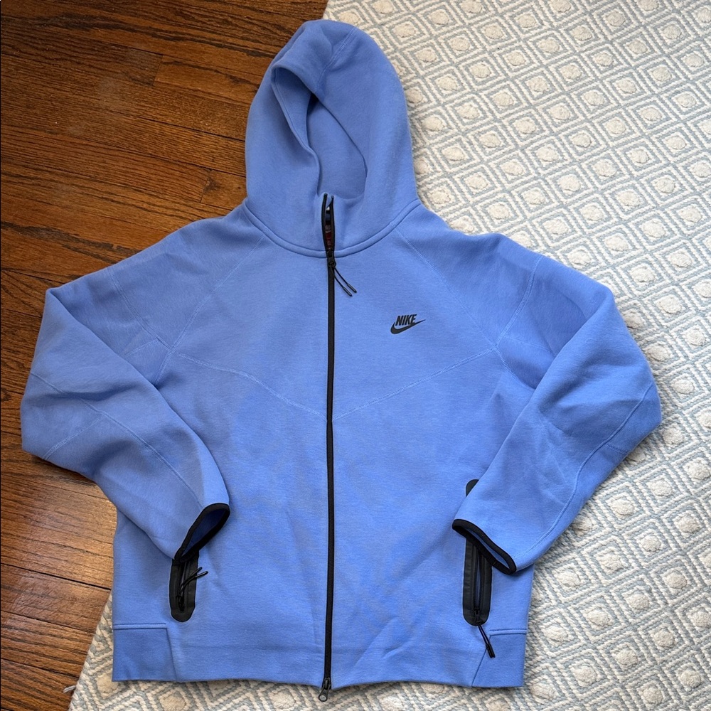 Nike tech Light Blue Hoodie with Black Details